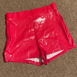 SHEIN Shiny Red High Waist Shorts